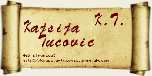 Kajsija Tucović vizit kartica